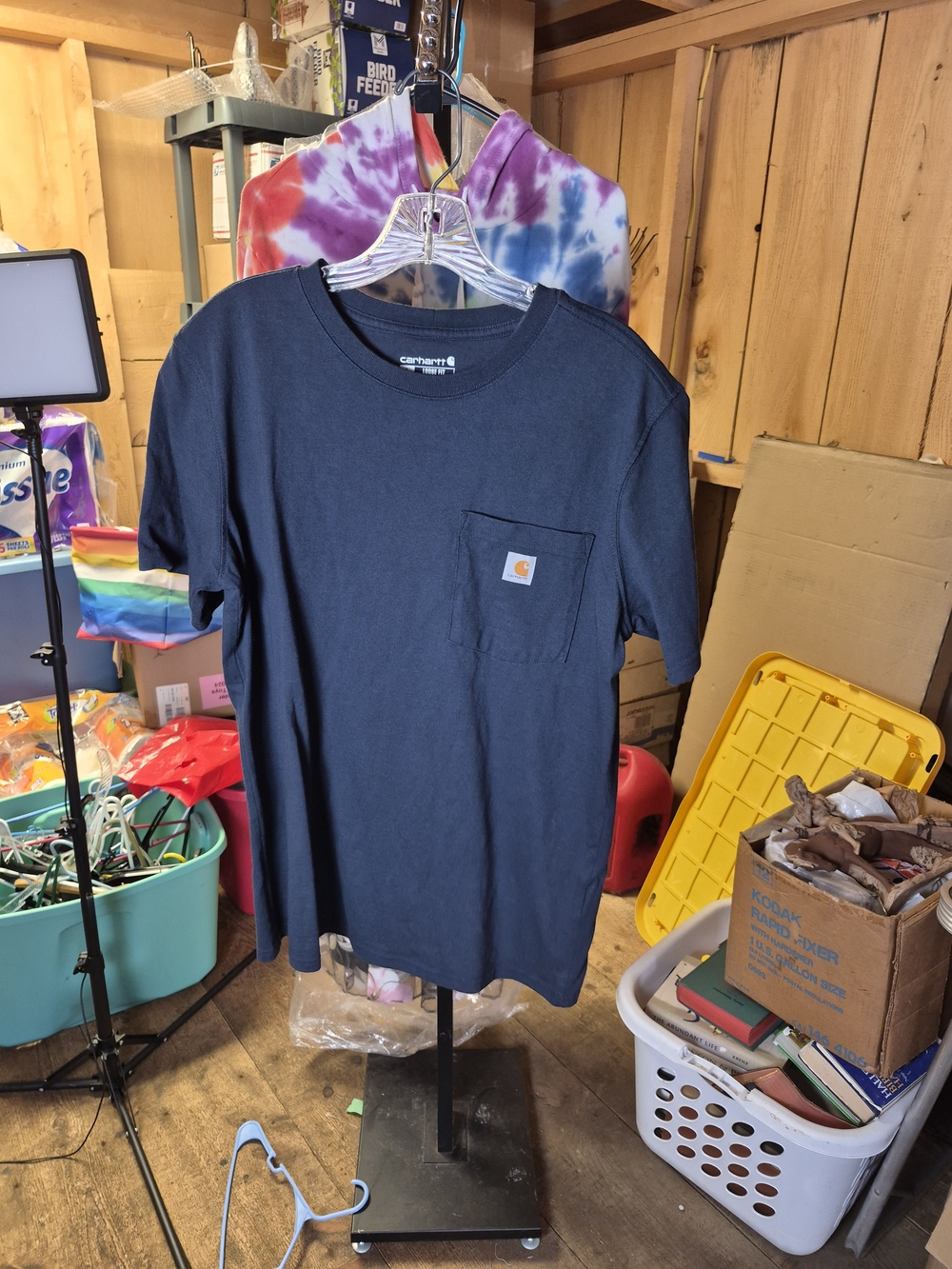 Carhartt Navy Short-Sleeve Pocket Tee Bin 68